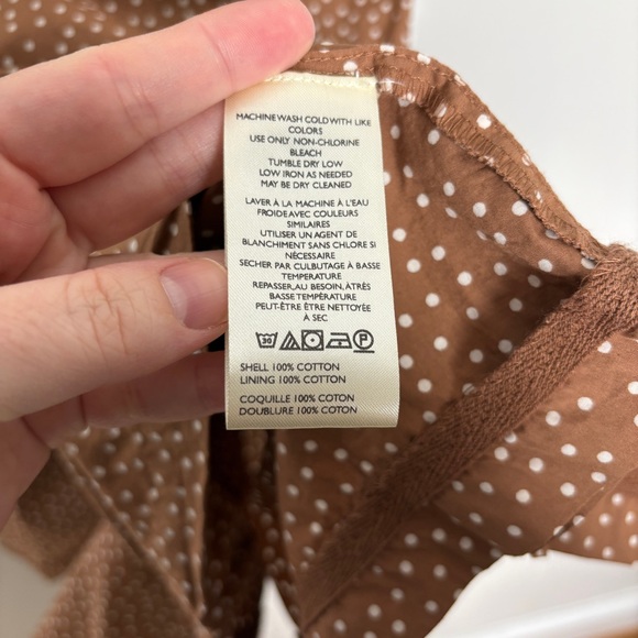 Anthropologie Maeve Sleeveless Square Neck Babydoll Romper Cotton Brown Size L - Picture 8 of 11